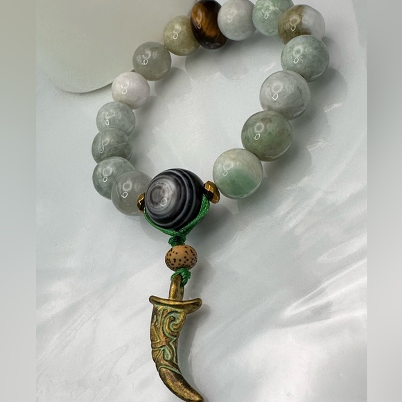 IMMORTALITY AMAZONITE NATURAL STONES BRACELET size 7” - Picture 6 of 13